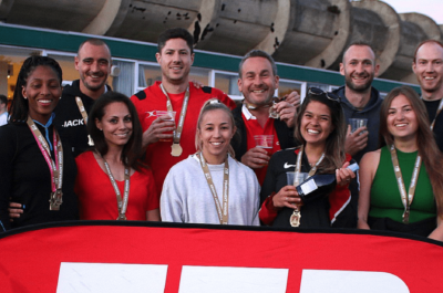 Winning Team with Medals and Prosecco