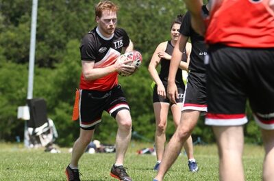 Man Running with the Ball in Game