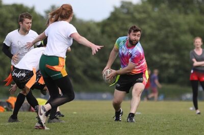 Man Passing the Ball in Game