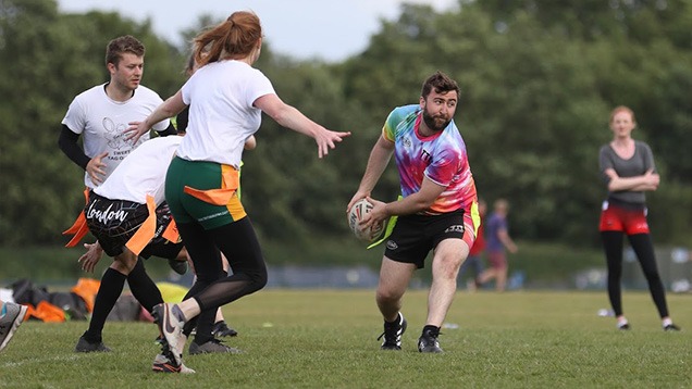 Man Passing the Ball in Game