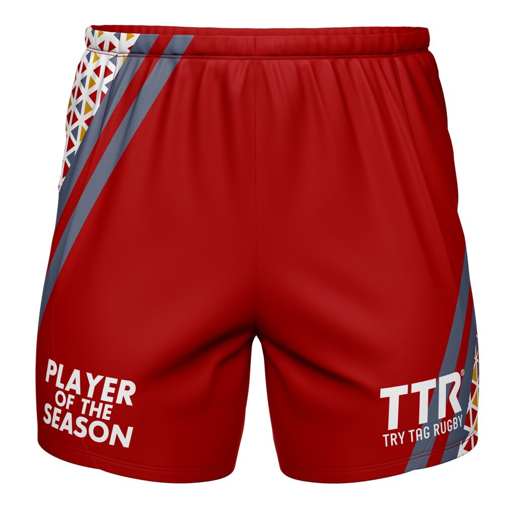 Player of the Season shorts (red) Try Tag Rugby